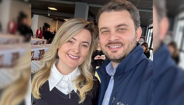 Deputada Federal Júlia Zanatta e o esposo, candidato a deputado Estadual por Santa Catarina, Guilherme Colombo